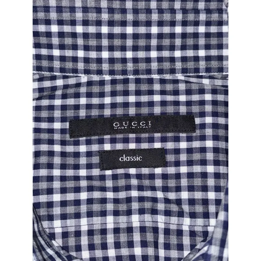 Gucci Authentic 2015 Frida Giannini Plaid Long Sleeves Button-Up Shirt 15/38